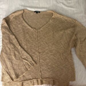 Papermoon V-Neck Sweater in Tan